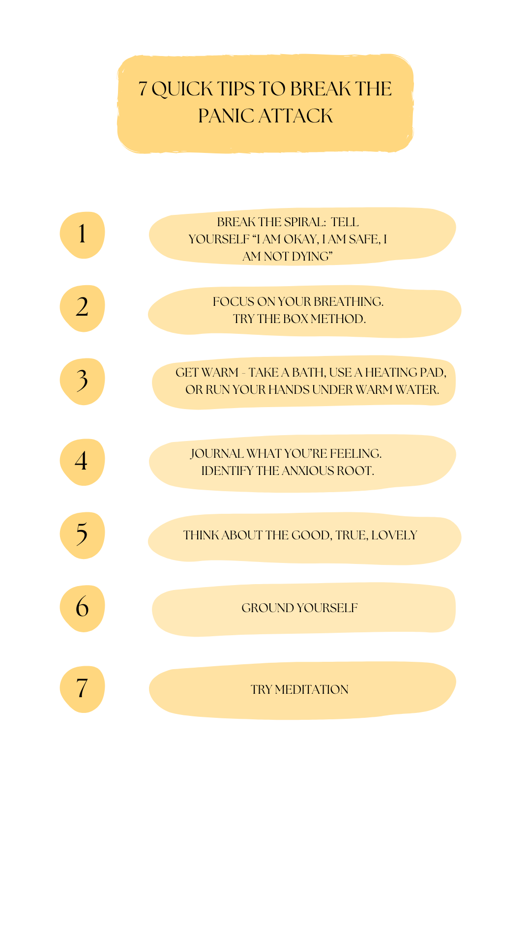 Yellow shapes with numbered list written on them in black text